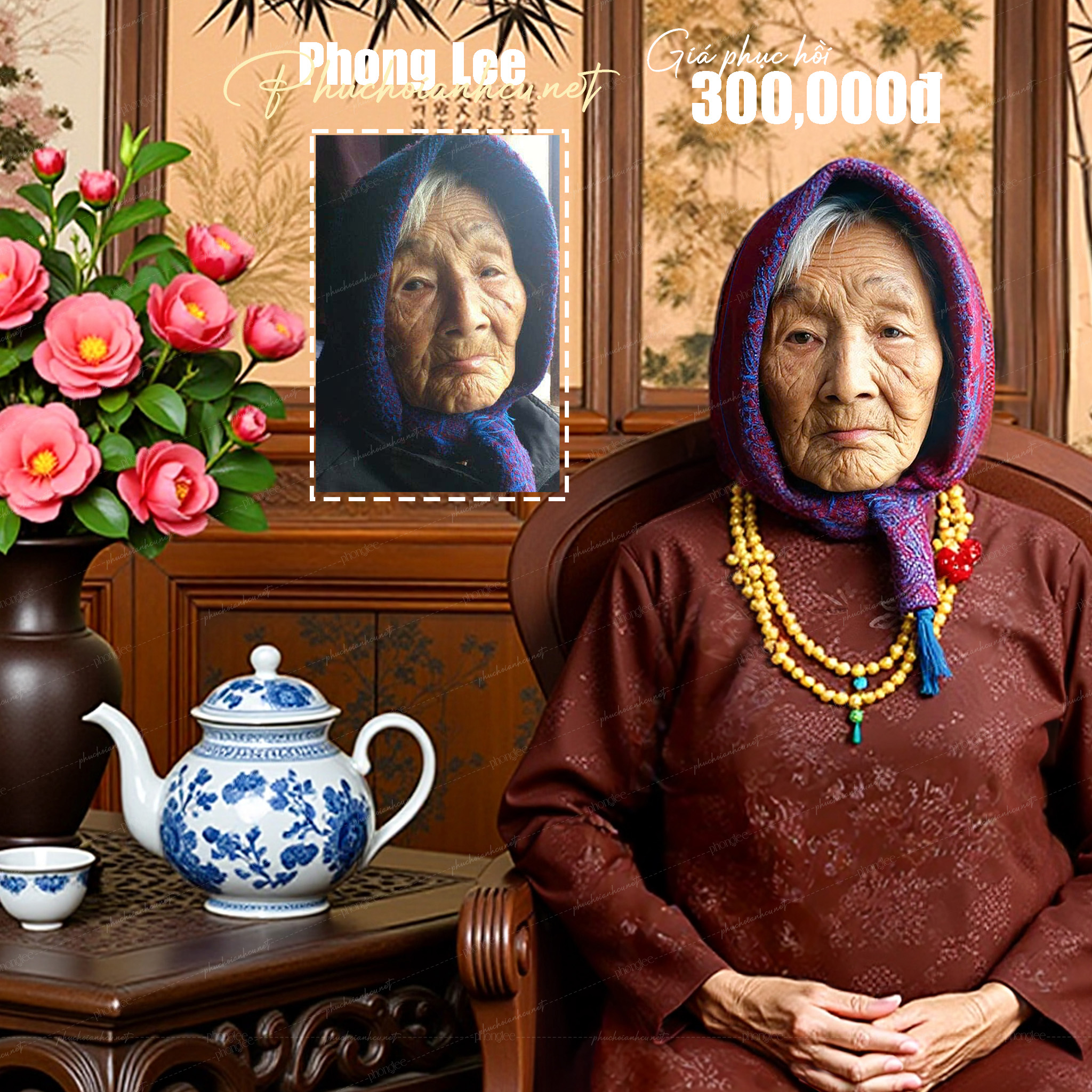 Phục hồi, Ghép Ảnh Thờ Bà Cụ